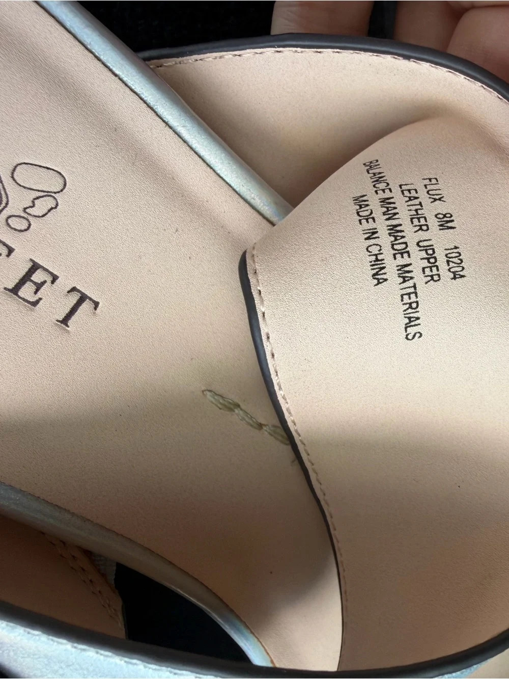 Naked Feet Iridescent Platform Slide Sandal - Silver Size 8